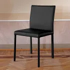 Designer køkkenstol fuldpolstret i læder Lavet i Italien - Tara Viadurini