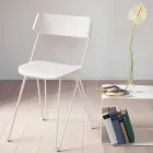 Håndlavet køkkenstol i træ og ædelstål fremstillet i Italien - Granada Viadurini