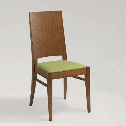 Køkkenstol i bøgetræ og sæde i Ecoleather Design - Florent Viadurini