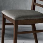 Køkkenstol i træ og sæde i italiensk designstof - Jeanine Viadurini