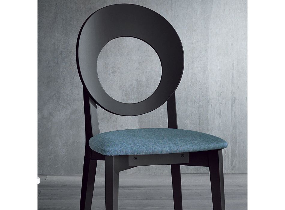 Køkkenstol i træ og stof Moderne design lavet i Italien - Marrine Viadurini