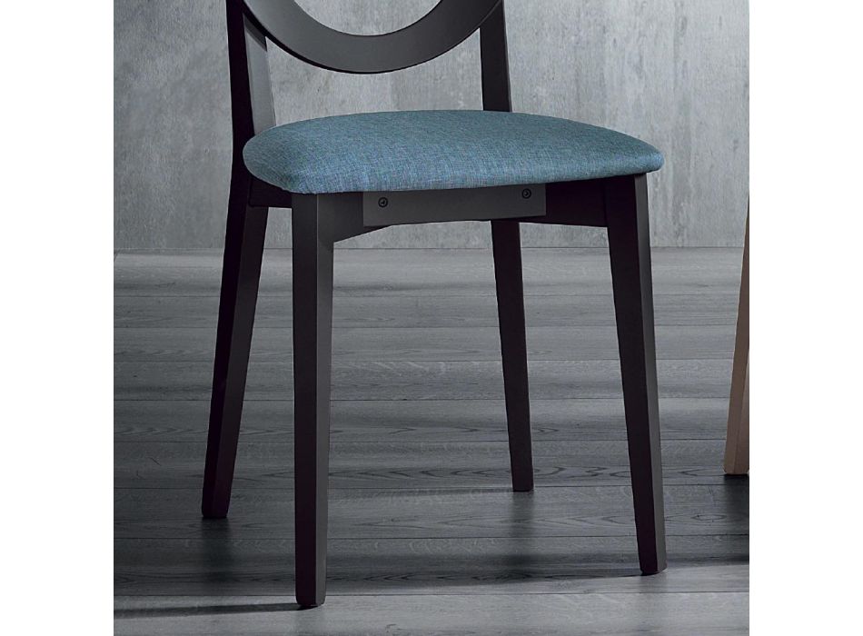Køkkenstol i træ og stof Moderne design Made in Italy - Marrine Viadurini