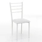 Køkkenstol i syntetisk læder og malet metal 4 stk - Remida Viadurini