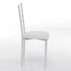 Køkkenstol i syntetisk læder og malet metal 4 stk - Remida Viadurini