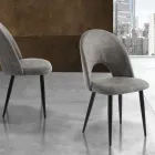 Køkkenstol i Aged Effect Synthetic Læder 4 Deles - Renetta Viadurini