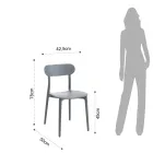 Køkkenstol i hvid eller matgrå polypropylen 4 stykker - Milano Viadurini