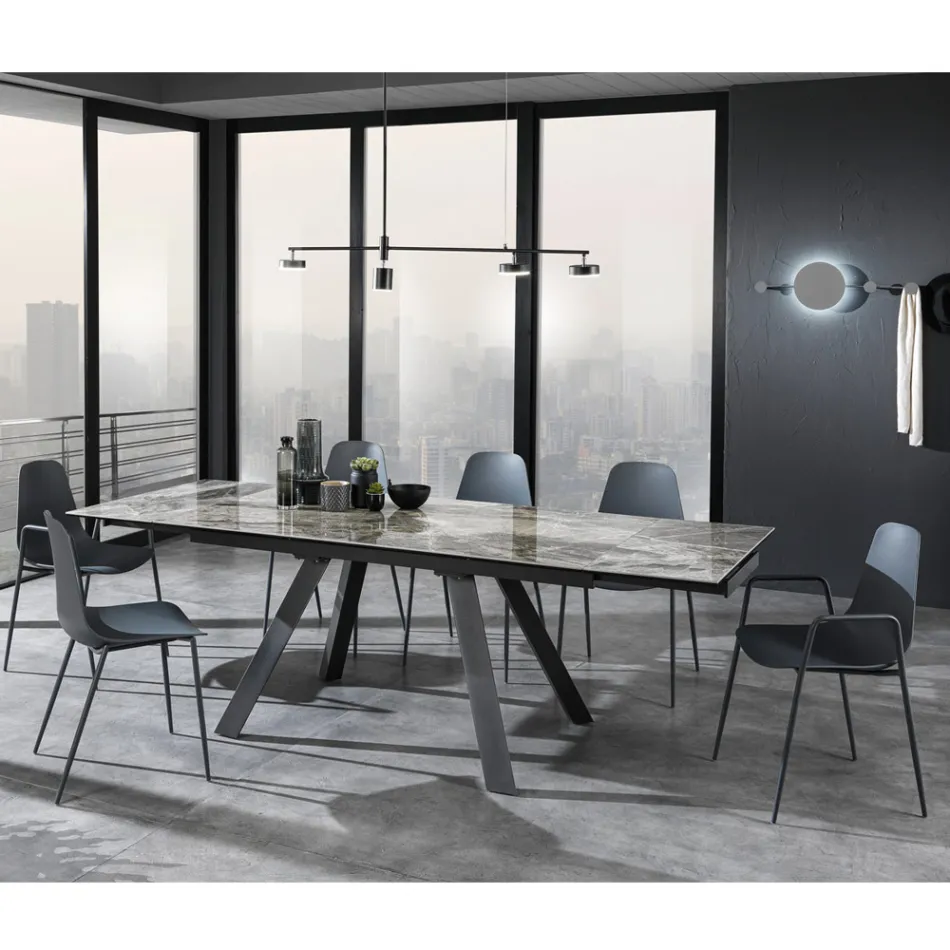 Polypropylen køkkenstol med stålben 4 stk - Pinga Viadurini