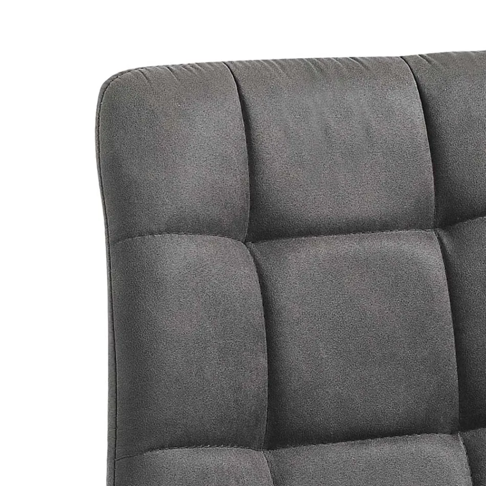 Stof køkkenstol med sorte metalben 4 stk - lyseblå Viadurini