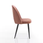 Køkkenstol i fløjlseffekt stof og metal 4 stykker - Renetta Viadurini