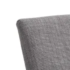 Køkkenstol i gråt stof med metalunderstel 2 stykker - lukker Viadurini