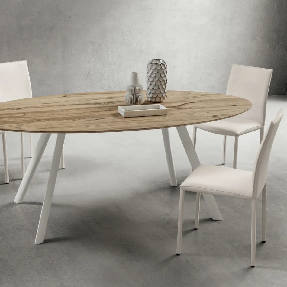 Køkkenstol helt betrukket med øko-læder lavet i Italien, 2 stk - Maria Viadurini