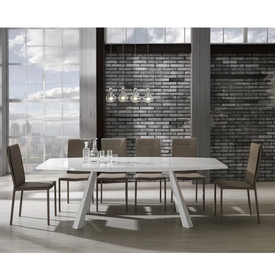 Køkkenstol fuldpolstret med 2-delt syntetisk læder - Atenea Viadurini