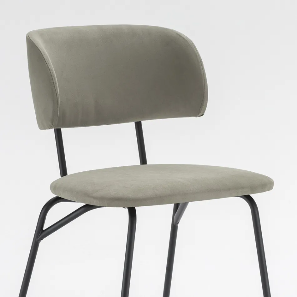 Køkkenstol betrukket med mikrofiber Fremstillet i Italien, 2 stk - Rebecca Viadurini