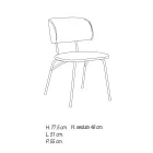 Køkkenstol betrukket med mikrofiber Fremstillet i Italien, 2 stk - Rebecca Viadurini