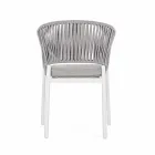 Udendørs stol med armlæn i hvid og grå aluminiumsfølelse - Rubio Viadurini
