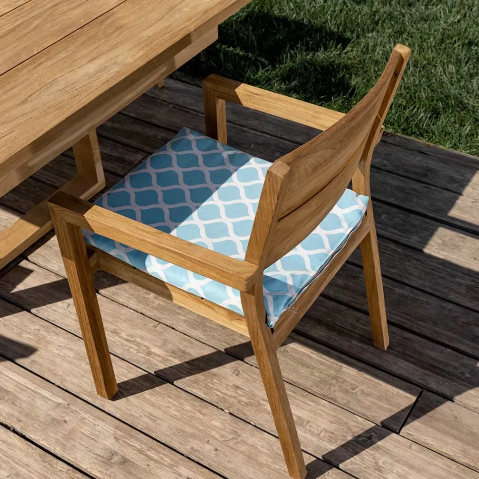 Udendørs stol med armlæn i teaktræ - Marie Viadurini