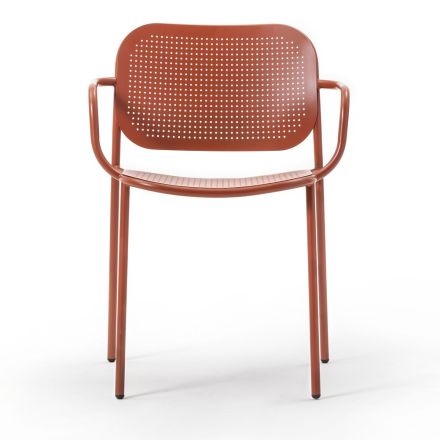 Udendørs stol med metal armlæn Made in Italy 2 stk - Synergi Viadurini