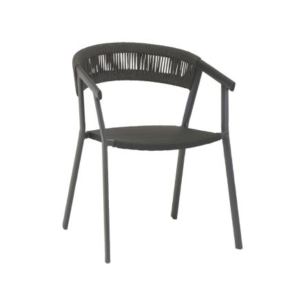 Udendørs stol med aluminium struktur og reb ryglæn, 2 stk - Turbo Viadurini