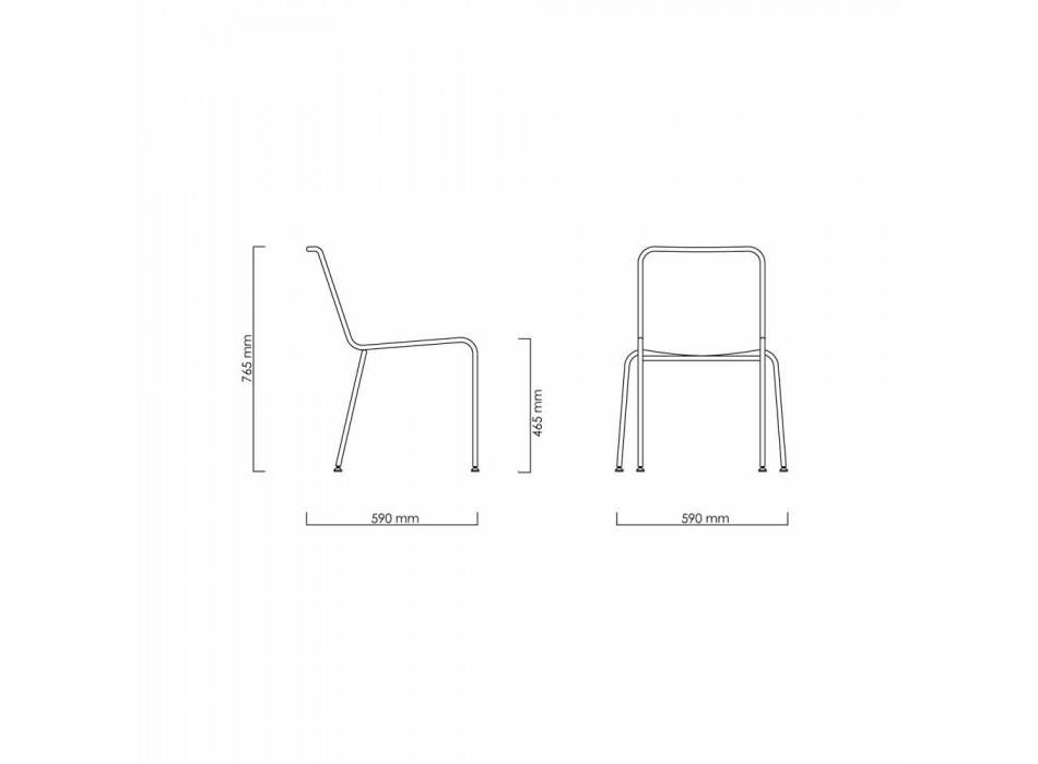 Design udendørs stol i stål og sort ledning fremstillet i Italien - Madagaskar1 Viadurini
