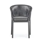 Stabelbar udendørsstol med stofsæde, Homemotion 4 stykker - Aleandro Viadurini