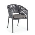 Stabelbar udendørs stol med stofsæde, Homemotion 4 stykker - Aleandro