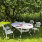 Stabelbar udendørs stol i hvid eller antracit aluminium, 4 stykker - ode Viadurini