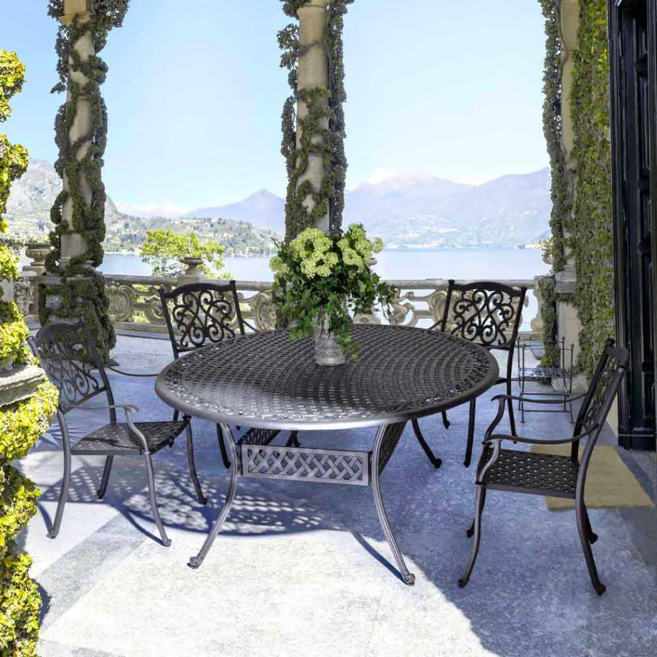 Stabelbar udendørs stol i hvid eller antracit aluminium, 4 stykker - ode Viadurini