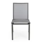 Stabelbar udendørsstol i aluminium og tekstilen, Homemotion 4 stykker - Serge Viadurini