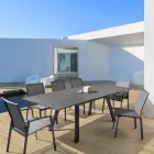 Stabelbar udendørs stol i aluminium og tekstilen, Homemotion 4 stykker - Serge Viadurini