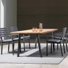 Homemotion stabelbar udendørs stol i aluminium, 4 stykker - Carina Viadurini