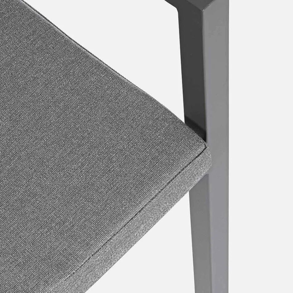 Homemotion stabelbar udendørs stol i aluminium, 4 stykker - Carina Viadurini