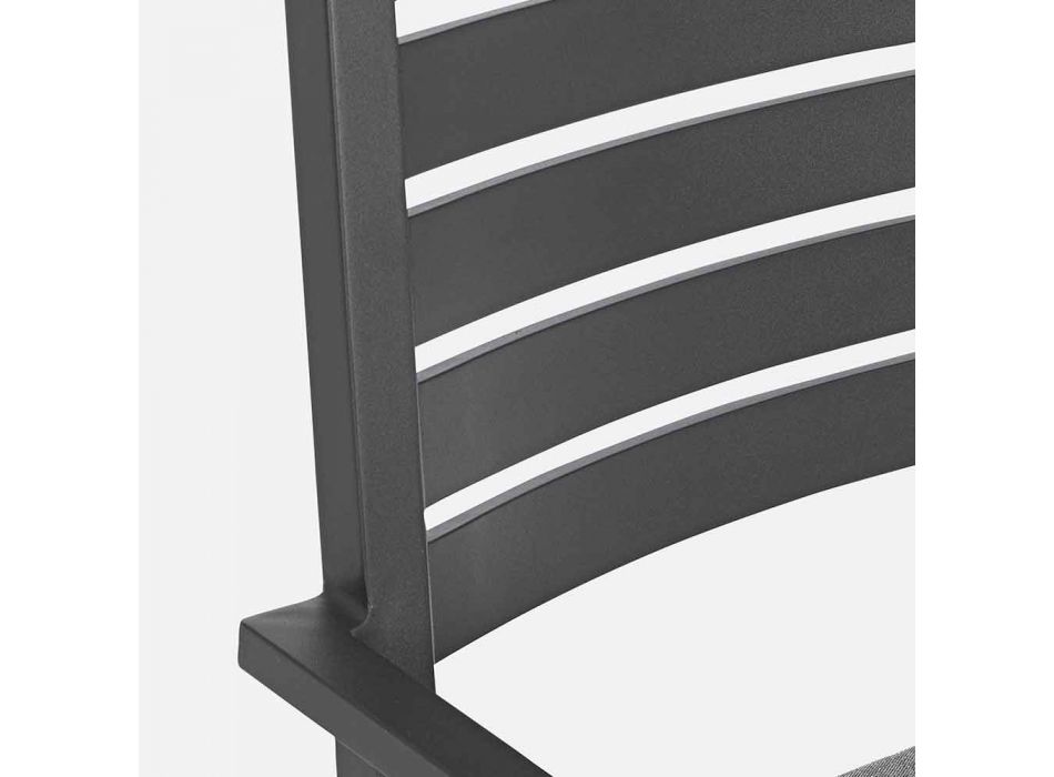 Homemotion stabelbar udendørs stol i aluminium, 4 stykker - Carina Viadurini