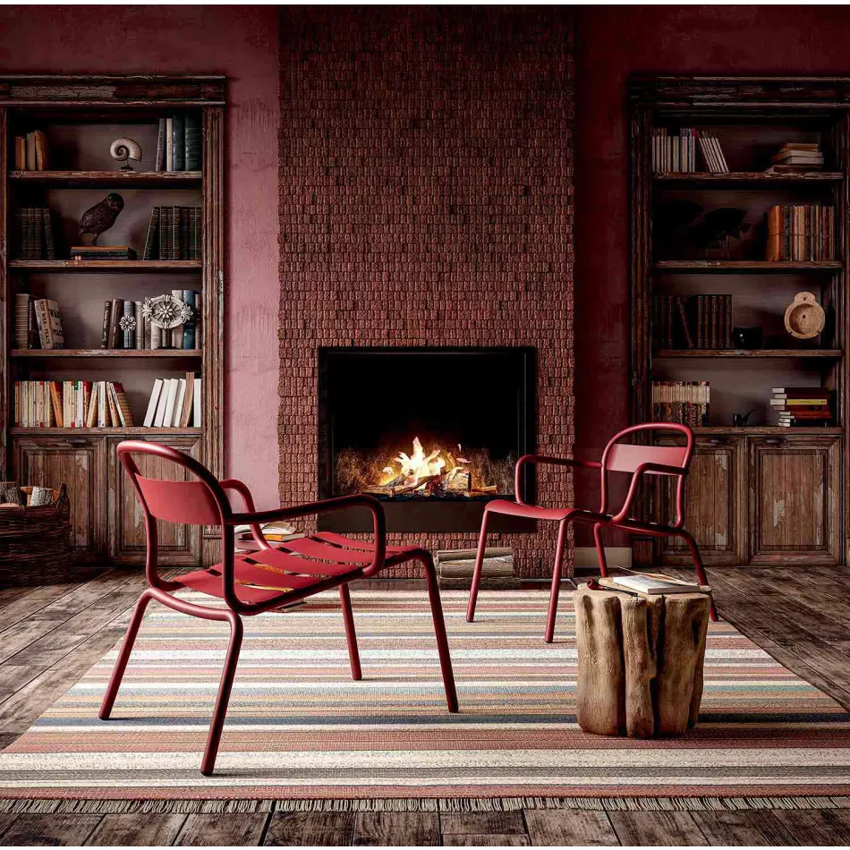 Udendørs stabelbar aluminiumsstol fremstillet i Italien, 2 stk. - Shyla Viadurini