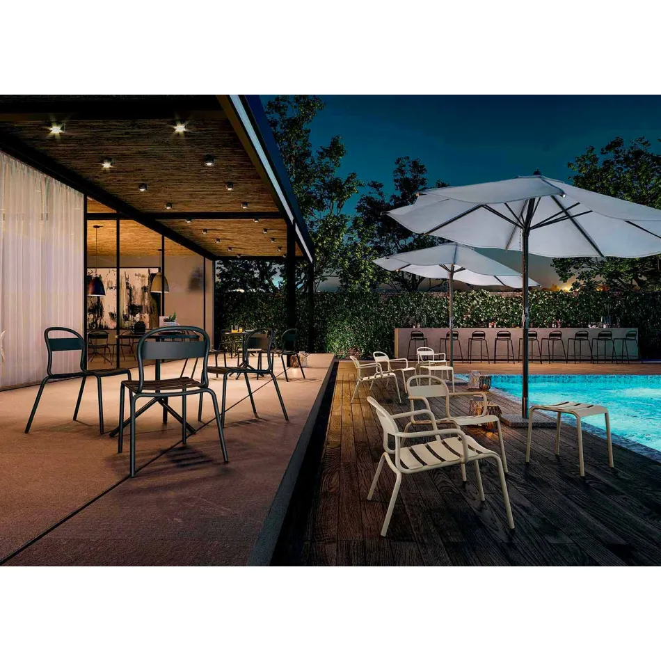 Udendørs stabelbar aluminiumsstol fremstillet i Italien, 2 stk. - Shyla Viadurini