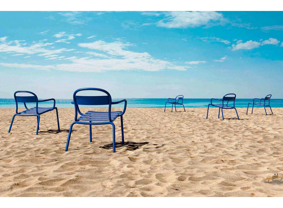 Udendørs stabelbar aluminiumsstol fremstillet i Italien, 2 stk. - Shyla Viadurini
