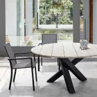 Stabelbar udendørsstol i malet aluminium, Homemotion, 4 stk - Vicki Viadurini