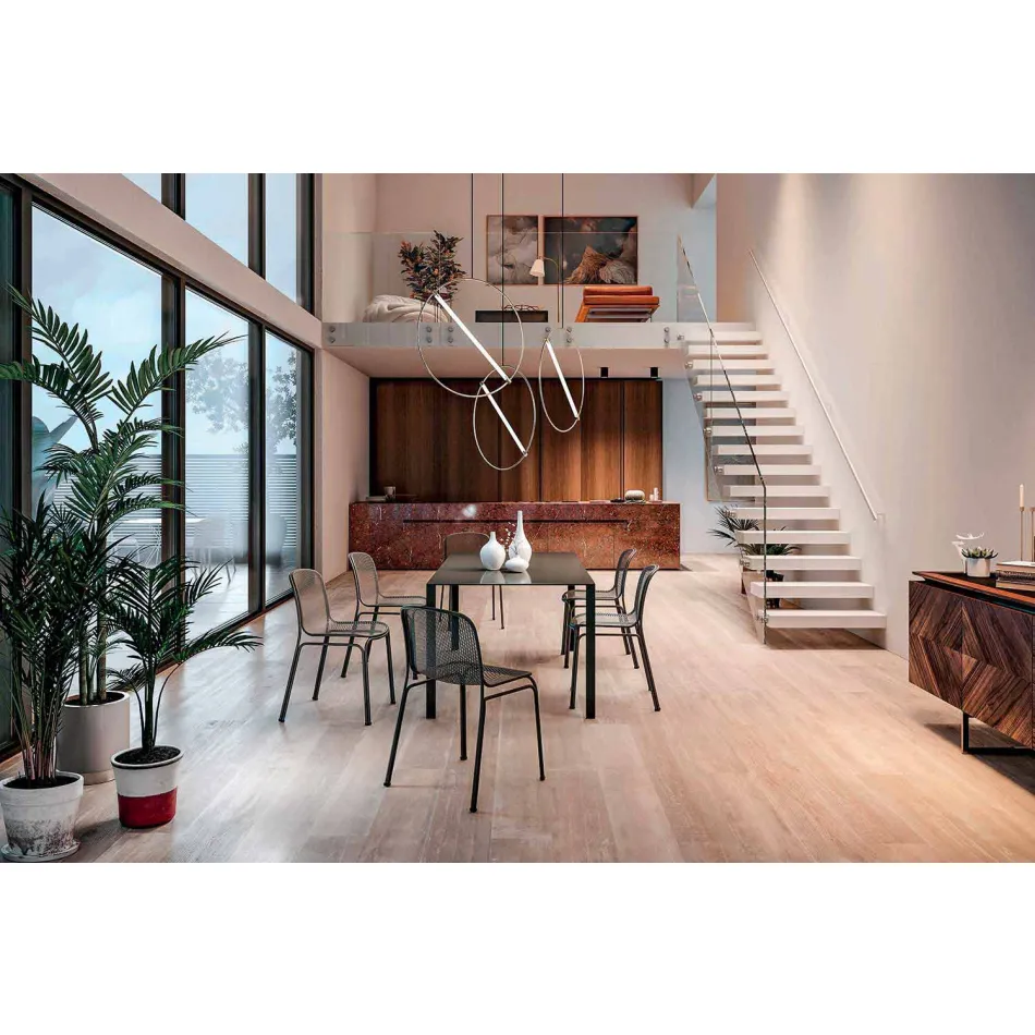 Udendørs stabelbar metalstol fremstillet i Italien, 4 stykker - Prunella Viadurini