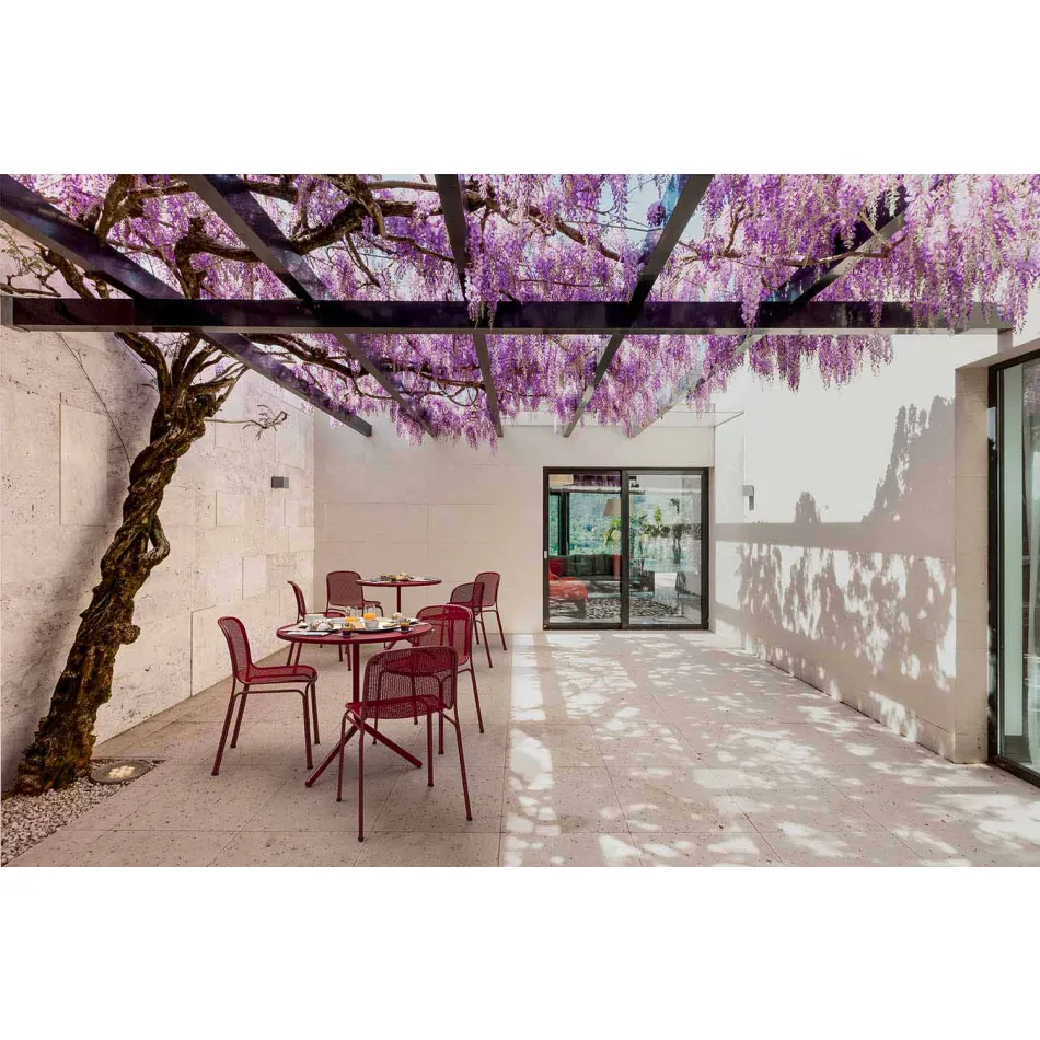 Udendørs stabelbar metalstol fremstillet i Italien, 4 stykker - Prunella Viadurini