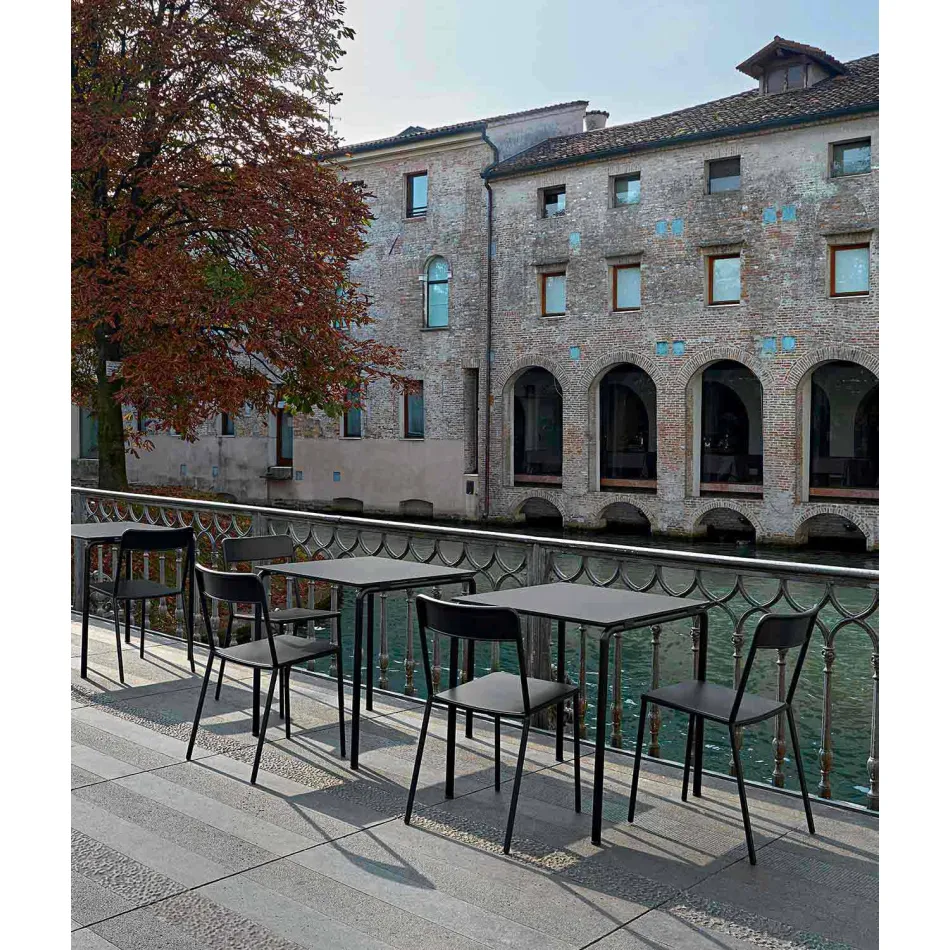 Udendørs stabelbar metalstol fremstillet i Italien, 4 stykker - Xylia Viadurini