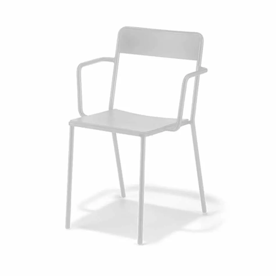 Udendørs stabelbar metalstol fremstillet i Italien, 4 stykker - Xylia Viadurini