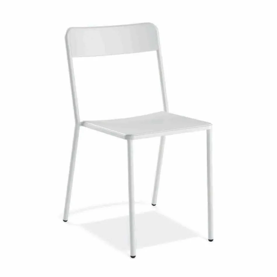 Udendørs stabelbar metalstol fremstillet i Italien, 4 stykker - Xylia Viadurini