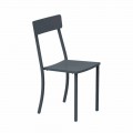 Stabelbar udendørs stol i malet metal fremstillet i Italien, 4 stykker - tyl