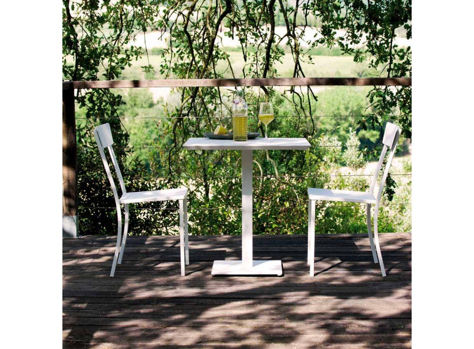 Stabelbar udendørs stol i malet metal fremstillet i Italien, 4 stykker - tyl Viadurini