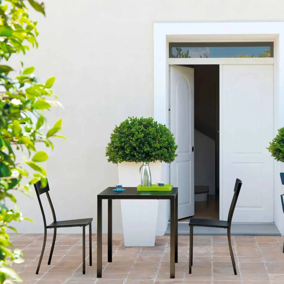 Stabelbar udendørs stol i malet metal fremstillet i Italien, 4 stykker - tyl Viadurini