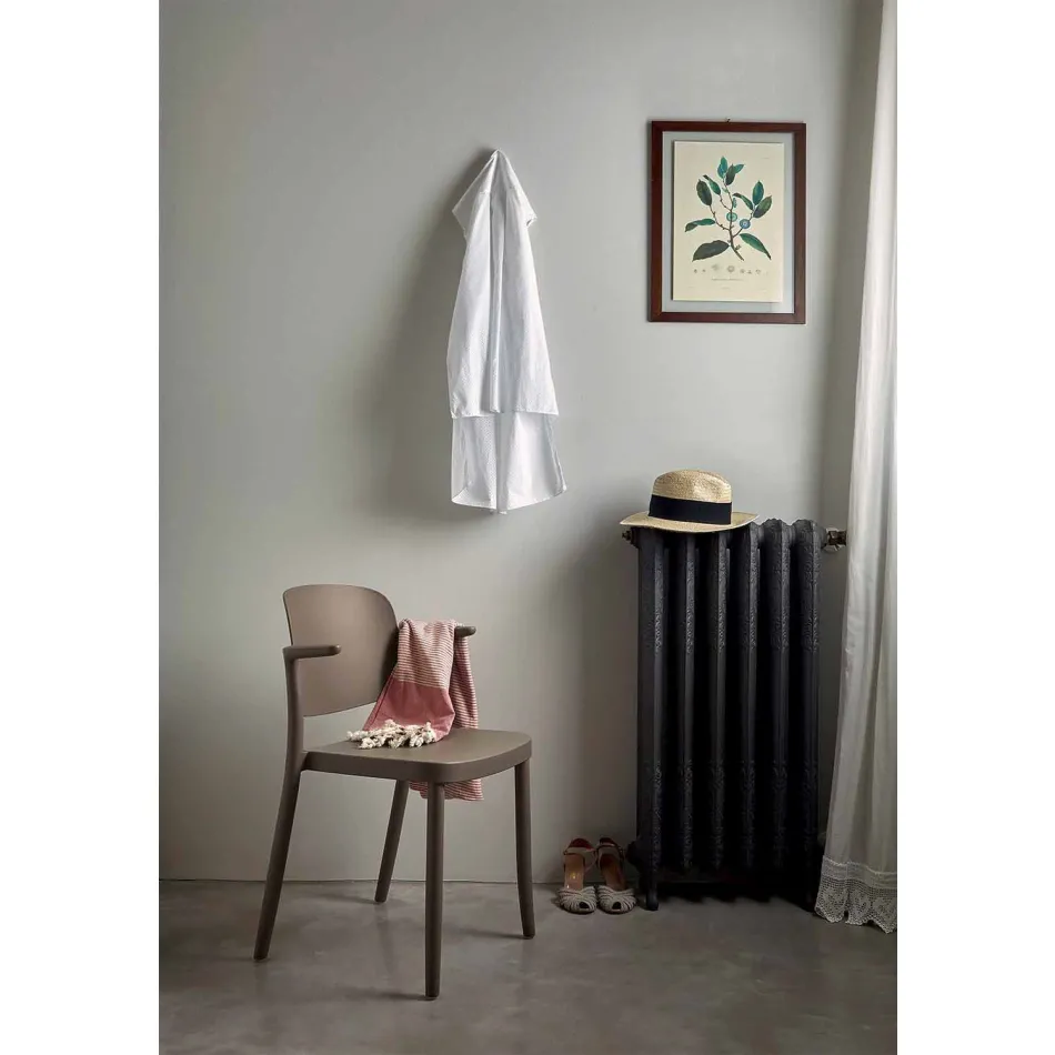 Stabelbar udendørs stol i polypropylen Fremstillet i Italien, 4 stykker - Bertina Viadurini