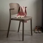 Stabelbar udendørs stol i polypropylen Fremstillet i Italien, 4 stykker - Bertina Viadurini