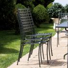 Udendørs stol i galvaniseret stål stabelbar 4 stykker Made in Italy - Sibo Viadurini