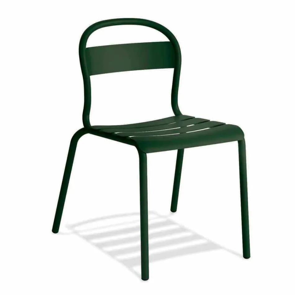 Udendørs stabelbar aluminiumsstol fremstillet i Italien, 4 stykker - Ulyssa Viadurini