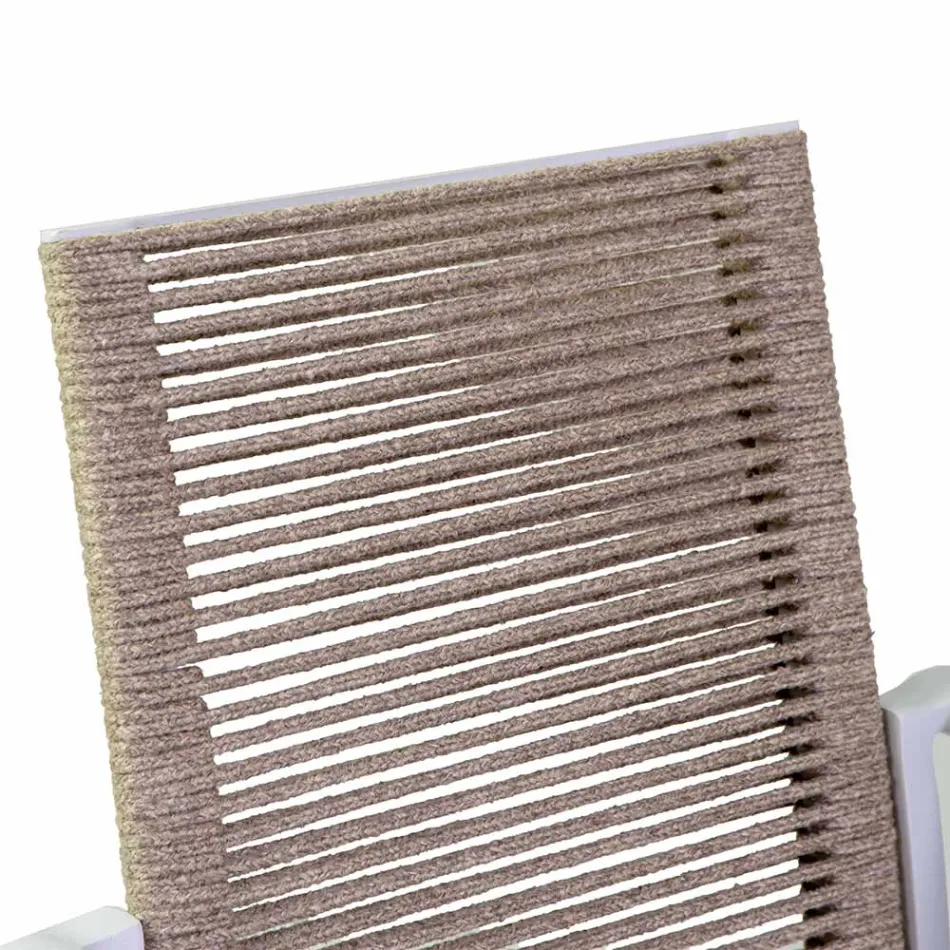 Udendørs stol i aluminium, sæde og ryglæn i reb - Detalje Viadurini