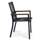 Udendørs stol i aluminium, sæde og ryglæn i reb - Detalje Viadurini